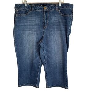 D. Jeans Women's Cropped Capri Denim Stretch High‎ Rise Jeans Plus Size 20W